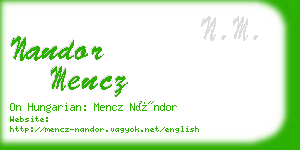 nandor mencz business card